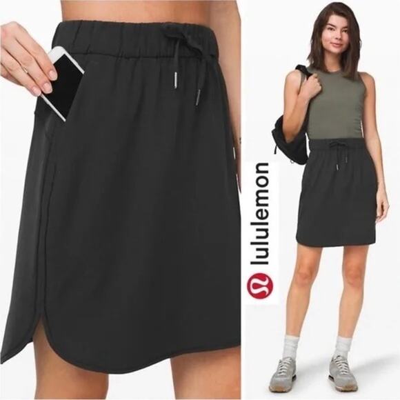 Lululemon On The Fly Skirt Size 4 Black High Rise Modest Workout Quiet Luxury - Picture 2 of 12